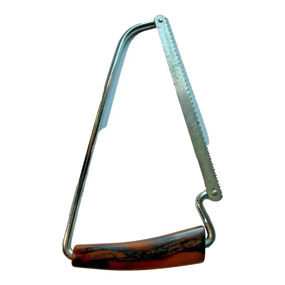 Mid Century Kitchen Saw as 7.5in Blade Marbled Bakelite Handle